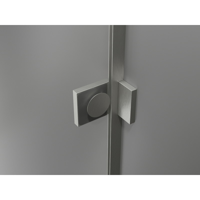 Mexen Lunar Pentagonale Duschkabine, linke Tür 80 x 90 cm, transparent, gebürstetes Nickel - 831-080L-090P-97-00-L