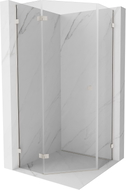 Mexen Lunar fünfeckige Duschkabine, links öffnend 90 x 90 cm, transparent, gebürstetes Nickel - 831-090L-090P-97-00-L