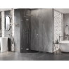 Mexen Lunar fünfeckige Duschkabine, links öffnend 90 x 90 cm, transparent, gebürstetes Nickel - 831-090L-090P-97-00-L