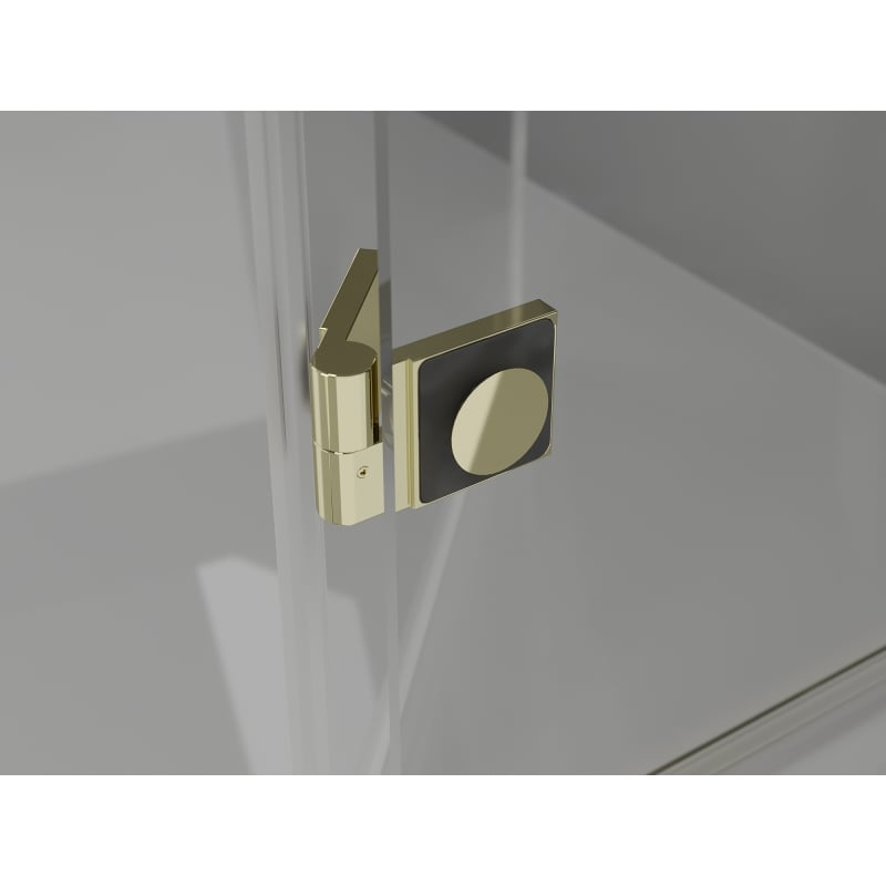 Mexen Lunar Duo Duschkabine schwenkbar 100 x 100 cm, transparent, gold - 834-100L-100P-50-00