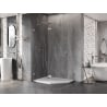 Mexen Lunar Fünfeck-Duschkabine, schwenkbar, links, 100 x 80 cm, transparent, gebürstetes Nickel - 831-100L-080P-97-00-L
