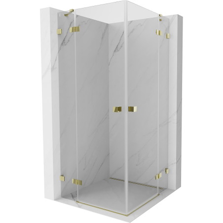 Mexen Lunar Duo Duschkabine mit Schwingtür 105 x 105 cm, transparent, gold - 834-105L-105P-50-00