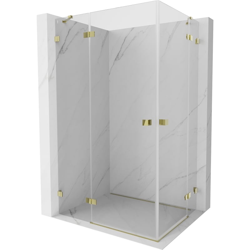 Mexen Lunar Duo Duschkabine links öffnend 110 x 80 cm, transparent, gold - 834-110L-080P-50-00