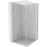 Mexen Lunar Duo Duschkabine, schwenkbar 75 x 75 cm, transparent, gebürstetes Gold - 834-075L-075P-55-00