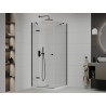 Mexen Roma duschkabine 100 x 100 cm, transparent, schwarz + Duschwanne Flat, weiß - 854-100-100-70-00-4010B