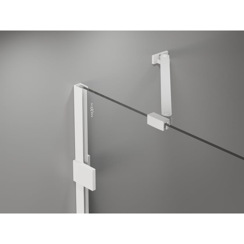 Mexen Lunar fünfeckige Duschkabine rechts öffnend 90 x 80 cm, transparent, weiß - 831-090P-080L-20-00-P