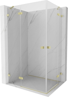 Mexen Lunar Duo Duschkabine schwenkbar links 95 x 70 cm, transparent, gebürstetes Gold - 834-095L-070P-55-00