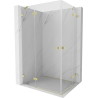 Mexen Lunar Duo Duschkabine schwenkbar links 95 x 85 cm, transparent, gebürstetes Gold - 834-095L-085P-55-00