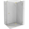 Mexen Lunar fünfeckige Duschkabine rechts 90 x 80 cm, transparent, gold - 831-090P-080L-50-00-P