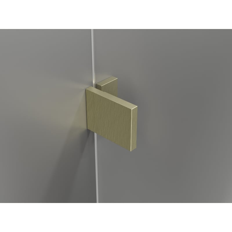 Mexen Lunar Duo-Duschkabine, schwenkbar, links, 110 x 105 cm, transparent, gebürstetes Gold - 834-110L-105P-55-00