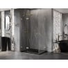 Mexen Lunar Duo Duschkabine Schwenkbar Links 115 x 75 cm, Transparent, Gebürstetes Gold - 834-115L-075P-55-00