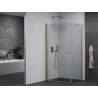 Mexen Pretoria Duschkabine schwenkbar 80 x 100 cm, transparent, gold - 852-080-100-50-00
