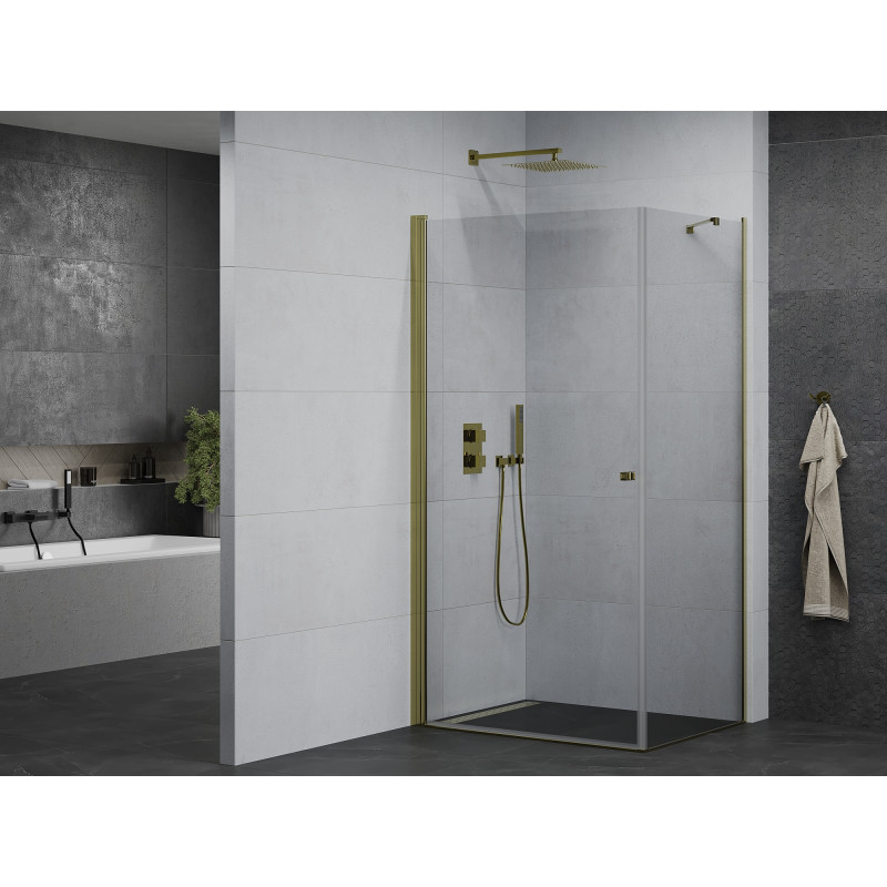 Mexen Pretoria Schwingdusche 90 x 70 cm, transparent, Gold - 852-090-070-50-00