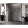 Mexen Lunar Duo Duschkabine schwenkbar 90 x 90 cm, transparent, Roségold - 834-090L-090P-60-00