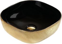 Mexen Vera Aufsatzwaschbecken 42 x 42 cm, gold/schwarz - 21074177