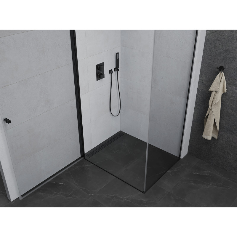 Mexen Pretoria Schwenkbare Duschkabine 70 x 100 cm, transparent, schwarz - 852-070-100-70-00