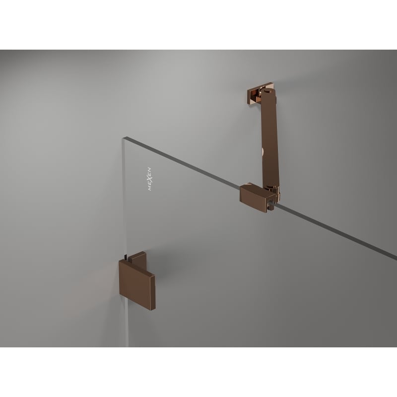 Mexen Lunar Duo Duschkabine schwenkbar 110 x 110 cm, transparent, Roségold - 834-110L-110P-60-00