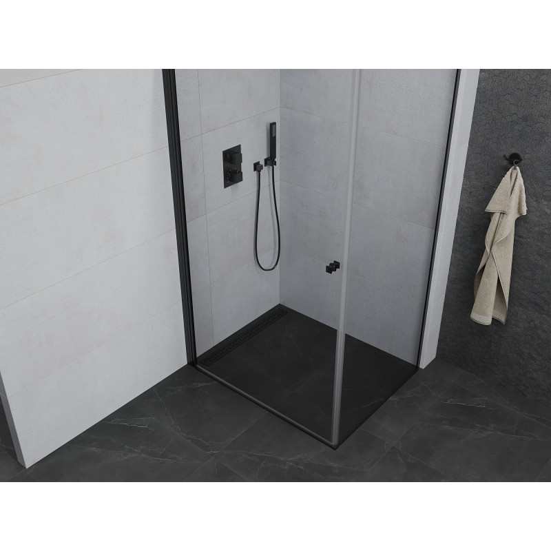 Mexen Pretoria Schwenkbare Duschkabine 70 x 100 cm, transparent, schwarz - 852-070-100-70-00
