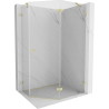 Mexen Lunar fünfeckige Duschkabine rechts 90 x 80 cm, transparent, gebürstetes Gold - 831-090P-080L-55-00-P