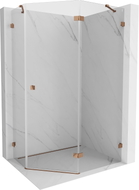 Mexen Lunar fünfeckige Duschkabine rechts 90 x 80 cm, transparent, Roségold - 831-090P-080L-60-00-P