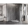 Mexen Lunar Fünfeck-Duschkabine schwenkbar rechts 80 x 80 cm, transparent, gebürstetes Nickel - 831-080P-080L-97-00-P