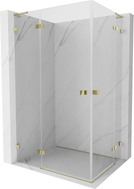 Mexen Lunar L Duo Duschkabine zum Schwenken links 90 x 80 cm, transparent, gold - 834L-090L-080P-50-00