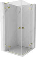 Mexen Lunar L Duo Duschkabine, Schwingtür, 90 x 90 cm, transparent, gold - 834L-090L-090P-50-00