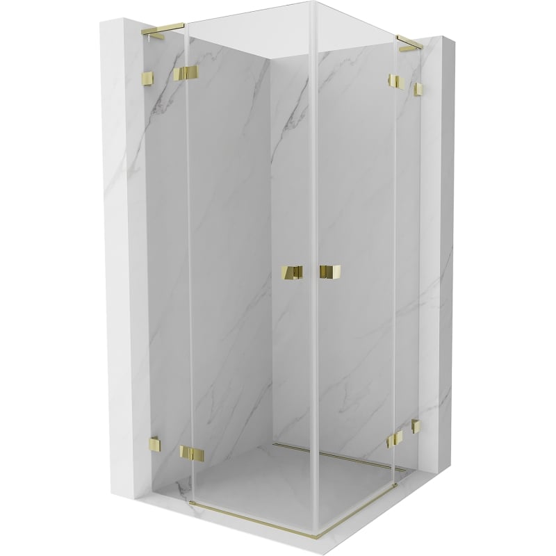 Mexen Lunar L Duo Duschkabine 110 x 110 cm, transparent, gold - 834L-110L-110P-50-00