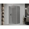 Mexen Roma Duschkabine schwenkbar 80 x 100 cm, grafit, Chrom + Duschwanne Flat, weiß - 854-080-100-01-40-4010