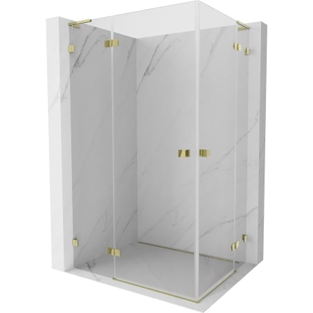 Mexen Lunar L Duo Duschkabine schwenkbar links 115 x 105 cm, transparent, gold - 834L-115L-105P-50-00