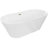 Mexen Luna Slim freistehende Badewanne 170 x 75 cm, weiß, Überlauf gold - 52041707500-50