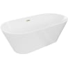 Mexen Luna Slim freistehende Badewanne 170 x 75 cm, weiß, Überlauf gold gebürstet - 52041707500-55
