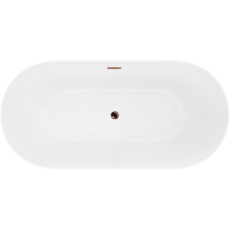 Mexen Luna Slim freistehende Badewanne 170 x 75 cm, weiß, Überlauf roségold - 52041707500-60