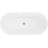 Mexen Luna Slim freistehende Badewanne 170 x 75 cm, weiß, Überlauf gun grey gebürstet - 52041707500-66