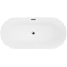 Mexen Luna Slim freistehende Badewanne 170 x 75 cm, weiß, schwarze Überlauf - 52041707500-70