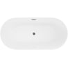 Mexen Luna Slim freistehende Badewanne 170 x 75 cm, weiß, Überlauf Gun Metal - 52041707500-95