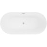 Mexen Luna Slim freistehende Badewanne 170 x 75 cm, weiß, Überlauf gebürsteter Nickel - 52041707500-97