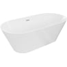 Mexen Luna Slim freistehende Badewanne 170 x 75 cm, weiß, Überlauf gebürsteter Nickel - 52041707500-97