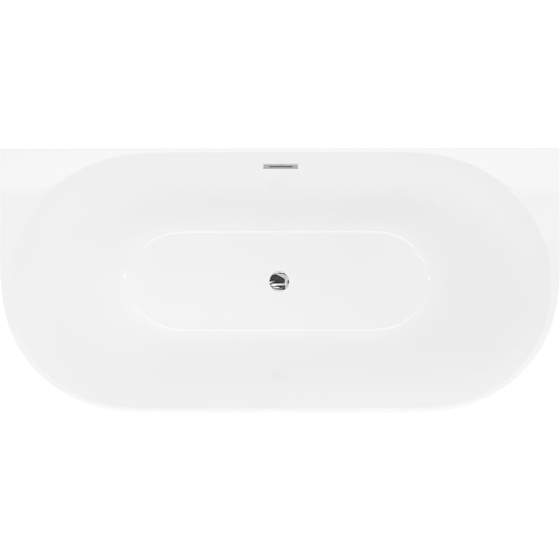 Mexen Oval Slim freistehende Anbauwanne 170 x 80 cm, weiß, Überlauf chrom - 52661708000-01