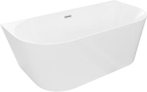 Mexen Oval Slim freistehende Anbauwanne 170 x 80 cm, weiß, Überlauf chrom - 52661708000-01