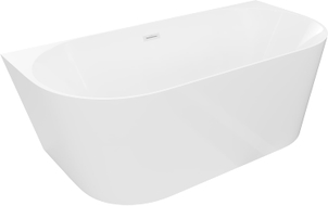 Mexen Oval Slim freistehende an der Wand montierte Badewanne 170 x 80 cm, weiß, weißer Überlauf - 52661708000-20