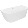Mexen Oval Slim freistehende wandnahe Badewanne 170 x 80 cm, weiß, Überlauf gebürstet gold - 52661708000-55