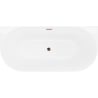Mexen Oval Slim freistehende, wandnahe Badewanne 170 x 80 cm, weiß, Überlauf Roségold - 52661708000-60