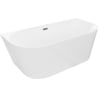 Mexen Oval Slim freistehende Eckbadewanne 170 x 80 cm, weiß, Überlauf gun gray gebürstet - 52661708000-66
