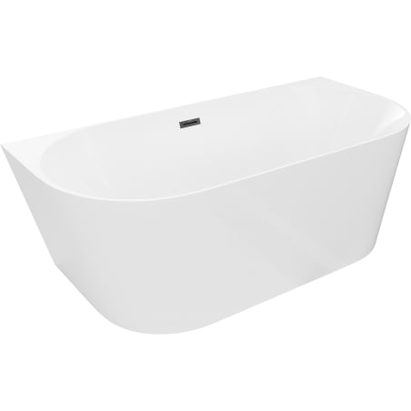 Mexen Oval Slim freistehende wandmontierte Wanne 170 x 80 cm, weiß, schwarzer Überlauf - 52661708000-70