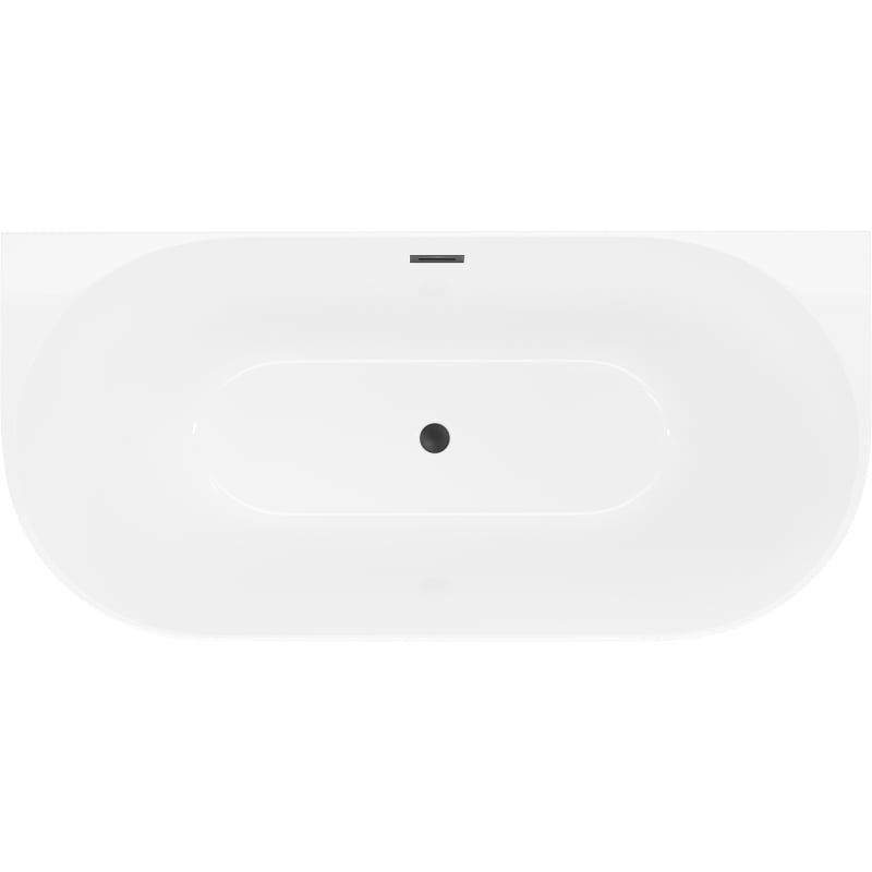 Mexen Oval Slim freistehende wandmontierte Wanne 170 x 80 cm, weiß, schwarzer Überlauf - 52661708000-70
