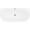 Mexen Oval Slim freistehende wandmontierte Wanne 170 x 80 cm, weiß, schwarzer Überlauf - 52661708000-70
