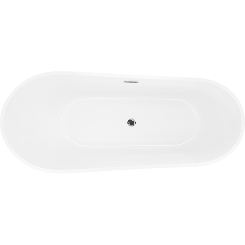 Mexen Dora freistehende Badewanne 150 x 75 cm, weiß, Überlauf chrom - 52071507500-01