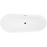 Mexen Dora freistehende Badewanne 150 x 75 cm, weiß, Überlauf gold - 52071507500-50