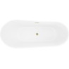 Mexen Dora freistehende Badewanne 150 x 75 cm, weiß, Überlauf gebürstetes Gold - 52071507500-55